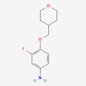 molecular formula C12H16FNO2 B3027117 3-Fluoro-4-[(tetrahydro-2H-pyran-4-yl)methoxy]aniline CAS No. 1233952-94-7