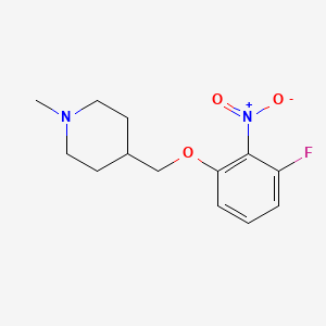 molecular formula C13H17FN2O3 B3027118 4-[(3-氟-2-硝基苯氧基)甲基]-1-甲基哌啶 CAS No. 1233953-02-0