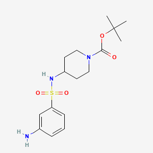 molecular formula C16H25N3O4S B3027124 tert-Butyl 4-(3-aminophenylsulfonamido)piperidine-1-carboxylate CAS No. 1233954-89-6