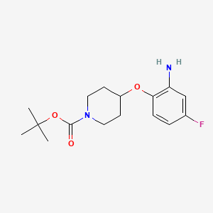 molecular formula C16H23FN2O3 B3027126 tert-Butyl 4-(2-amino-4-fluorophenoxy)piperidine-1-carboxylate CAS No. 1233954-92-1