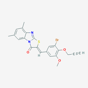 molecular formula C22H17BrN2O3S B302713 2-[3-bromo-5-methoxy-4-(2-propynyloxy)benzylidene]-6,8-dimethyl[1,3]thiazolo[3,2-a]benzimidazol-3(2H)-one 