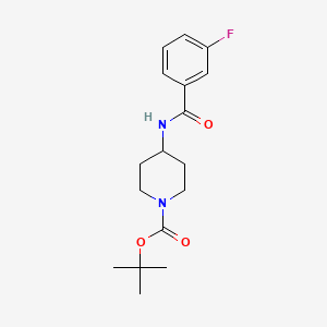 molecular formula C17H23FN2O3 B3027130 叔丁基 4-(3-氟苯甲酰氨基)哌啶-1-羧酸酯 CAS No. 1233955-01-5