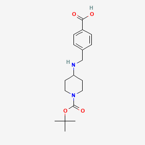 molecular formula C18H26N2O4 B3027137 4-[{1-(tert-Butoxycarbonyl)piperidin-4-ylamino}methyl]benzoic acid CAS No. 1233955-30-0