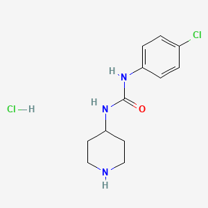 molecular formula C12H17Cl2N3O B3027139 1-(4-Chlorophenyl)-3-(piperidin-4-yl)urea hydrochloride CAS No. 1233955-32-2