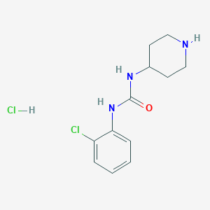 molecular formula C12H17Cl2N3O B3027146 盐酸 1-(2-氯苯基)-3-(哌啶-4-基)脲 CAS No. 1233955-59-3