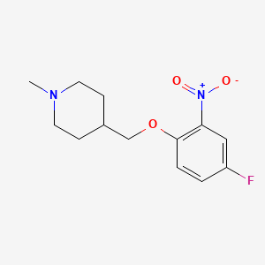 molecular formula C13H17FN2O3 B3027147 4-[(4-Fluoro-2-nitrophenoxy)methyl]-1-methylpiperidine CAS No. 1233955-62-8