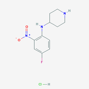 molecular formula C11H15ClFN3O2 B3027155 N-(4-Fluoro-2-nitrophenyl)piperidin-4-amine hydrochloride CAS No. 1233955-83-3