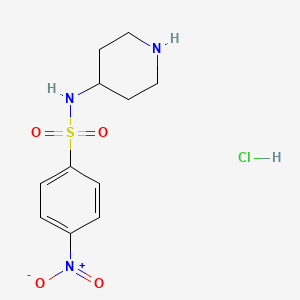 molecular formula C11H16ClN3O4S B3027161 4-硝基-N-(哌啶-4-基)苯磺酰胺盐酸盐 CAS No. 1233958-29-6