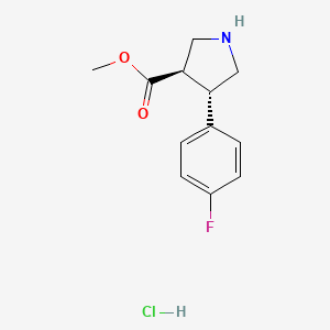 molecular formula C12H15ClFNO2 B3027185 trans-Methyl 4-(4-fluorophenyl)pyrrolidine-3-carboxylate hydrochloride CAS No. 1236862-40-0