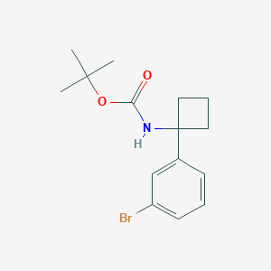 molecular formula C15H20BrNO2 B3027201 tert-Butyl N-[1-(3-bromophenyl)cyclobutyl]carbamate CAS No. 1245647-81-7