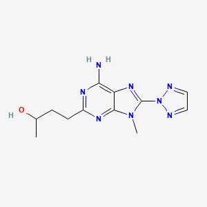 molecular formula C12H16N8O B3027204 4-(6-氨基-9-甲基-8-[1,2,3]三唑-2-基-9H-嘌呤-2-基)丁烷-2-醇 CAS No. 1246018-21-2