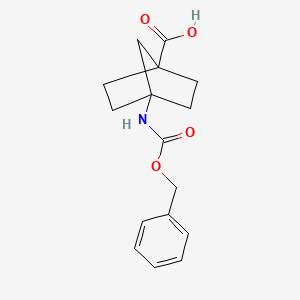 molecular formula C16H19NO4 B3027215 4-(((苄氧基)羰基)氨基)双环[2.2.1]庚烷-1-羧酸 CAS No. 1252672-36-8