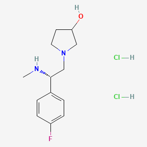 molecular formula C13H21Cl2FN2O B3027218 1-((S)-2-(4-Fluorophenyl)-2-(methylamino)ethyl)pyrrolidin-3-ol dihydrochloride CAS No. 1253792-19-6