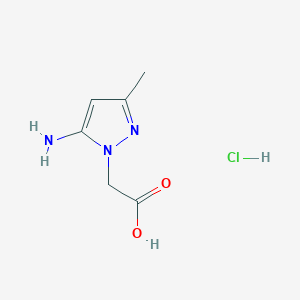 molecular formula C6H10ClN3O2 B3027227 (5-氨基-3-甲基-1H-吡唑-1-基)乙酸盐酸盐 CAS No. 1255717-89-5