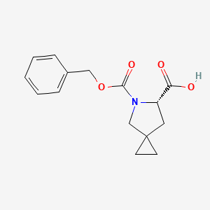 molecular formula C15H17NO4 B3027231 (S)-5-((Benzyloxy)carbonyl)-5-azaspiro[2.4]heptane-6-carboxylic acid CAS No. 1256388-47-2