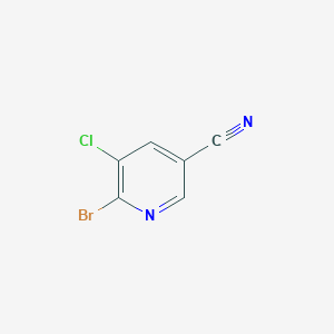 molecular formula C6H2BrClN2 B3027233 6-溴-5-氯烟酰腈 CAS No. 1256790-78-9