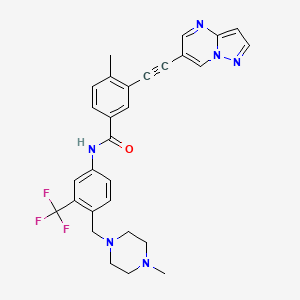 molecular formula C29H27F3N6O B3027246 4-methyl-N-[4-[(4-methylpiperazin-1-yl)methyl]-3-(trifluoromethyl)phenyl]-3-(2-pyrazolo[1,5-a]pyrimidin-6-ylethynyl)benzamide CAS No. 1257628-64-0
