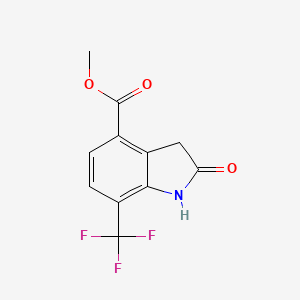 molecular formula C11H8F3NO3 B3027256 Methyl 2-oxo-7-(trifluoromethyl)indoline-4-carboxylate CAS No. 1260676-89-8