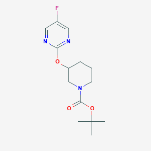 molecular formula C14H20FN3O3 B3027261 叔丁基 3-((5-氟嘧啶-2-基)氧基)哌啶-1-羧酸酯 CAS No. 1261230-08-3