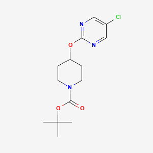 molecular formula C14H20ClN3O3 B3027264 4-((5-氯嘧啶-2-基)氧基)哌啶-1-甲酸叔丁酯 CAS No. 1261233-22-0