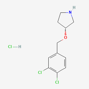 molecular formula C11H14Cl3NO B3027266 (R)-3-((3,4-Dichlorobenzyl)oxy)pyrrolidine hydrochloride CAS No. 1261234-83-6