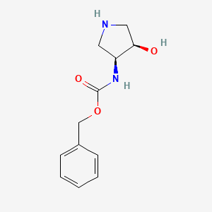molecular formula C12H16N2O3 B3027273 苯甲酸苯甲酯顺式-4-羟基吡咯烷-3-基氨基甲酸酯 CAS No. 1262409-44-8