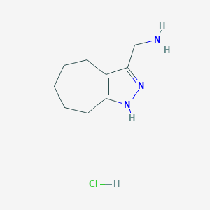 molecular formula C9H16ClN3 B3027279 (1,4,5,6,7,8-Hexahydrocyclohepta[c]pyrazol-3-ylmethyl)amine dihydrochloride CAS No. 1262771-70-9