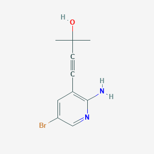 B3027281 4-(2-Amino-5-bromopyridin-3-yl)-2-methylbut-3-yn-2-ol CAS No. 1262985-25-0