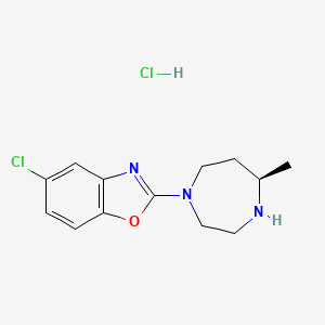 molecular formula C13H17Cl2N3O B3027287 (7R)-4-(5-氯-1,3-苯并恶唑-2-基)-7-甲基-1,4-二氮杂环戊烷-1-氯化物 CAS No. 1266664-66-7