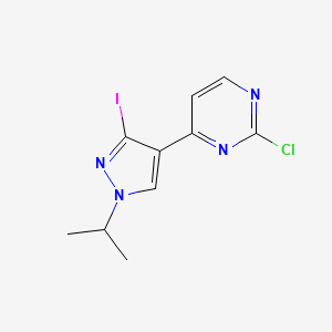 molecular formula C10H10ClIN4 B3027288 2-氯-4-(3-碘-1-异丙基-1H-吡唑-4-基)嘧啶 CAS No. 1269440-58-5