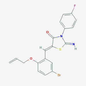 molecular formula C19H14BrFN2O2S B302730 5-[2-(Allyloxy)-5-bromobenzylidene]-3-(4-fluorophenyl)-2-imino-1,3-thiazolidin-4-one 