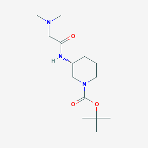 molecular formula C14H27N3O3 B3027317 (R)-tert-Butyl 3-[2-(dimethylamino)acetamido]piperidine-1-carboxylate CAS No. 1286207-23-5