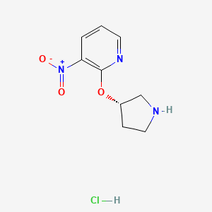 molecular formula C9H12ClN3O3 B3027320 (S)-3-Nitro-2-(pyrrolidin-3-yloxy)pyridine hydrochloride CAS No. 1286207-32-6