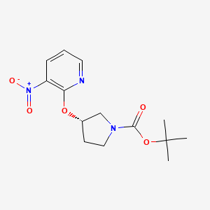 molecular formula C14H19N3O5 B3027322 (S)-tert-Butyl 3-(3-nitropyridin-2-yloxy)pyrrolidine-1-carboxylate CAS No. 1286207-41-7