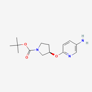 molecular formula C14H21N3O3 B3027331 (R)-叔丁基 3-(5-氨基吡啶-2-基氧基)吡咯烷-1-甲酸酯 CAS No. 1286207-78-0