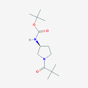 molecular formula C14H26N2O3 B3027338 (S)-tert-Butyl 1-pivaloylpyrrolidin-3-ylcarbamate CAS No. 1286208-13-6