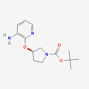 molecular formula C14H21N3O3 B3027349 (R)-tert-Butyl 3-(3-aminopyridin-2-yloxy)pyrrolidine-1-carboxylate CAS No. 1286208-47-6
