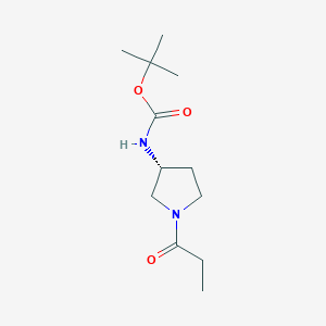 molecular formula C12H22N2O3 B3027361 (R)-tert-Butyl 1-propionylpyrrolidin-3-ylcarbamate CAS No. 1286208-90-9