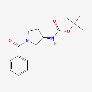 molecular formula C16H22N2O3 B3027363 (R)-tert-Butyl 1-benzoylpyrrolidin-3-ylcarbamate CAS No. 1286208-93-2