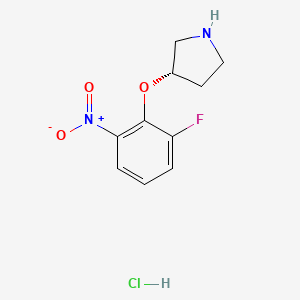 molecular formula C10H12ClFN2O3 B3027378 (S)-3-(2-Fluoro-6-nitrophenoxy)pyrrolidine hydrochloride CAS No. 1286209-33-3