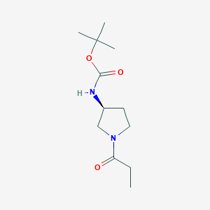 molecular formula C12H22N2O3 B3027380 (S)-叔丁基 1-丙酰吡咯烷-3-基氨基甲酸酯 CAS No. 1286209-35-5