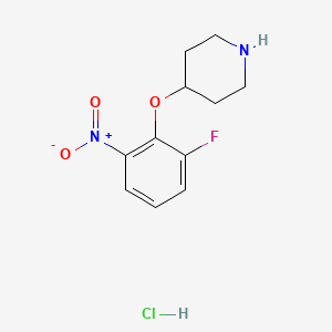 molecular formula C11H14ClFN2O3 B3027389 4-(2-氟-6-硝基苯氧基)哌啶盐酸盐 CAS No. 1286264-56-9