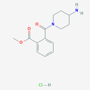 molecular formula C14H19ClN2O3 B3027395 Methyl 2-(4-aminopiperidine-1-carbonyl)benzoate hydrochloride CAS No. 1286265-06-2