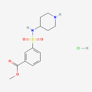 molecular formula C13H19ClN2O4S B3027403 Methyl 3-[(piperidin-4-yl)sulfamoyl]benzoate hydrochloride CAS No. 1286272-68-1