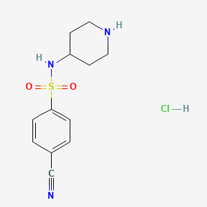 molecular formula C12H16ClN3O2S B3027406 4-Cyano-N-piperidin-4-yl-benzenesulfonamide hydrochloride CAS No. 1286272-84-1