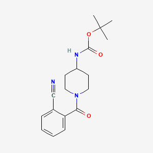 molecular formula C18H23N3O3 B3027407 tert-Butyl 1-(2-cyanobenzoyl)piperidin-4-ylcarbamate CAS No. 1286272-85-2