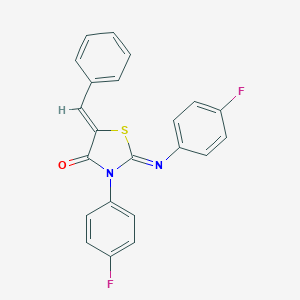 molecular formula C22H14F2N2OS B302741 5-Benzylidene-3-(4-fluorophenyl)-2-[(4-fluorophenyl)imino]-1,3-thiazolidin-4-one 