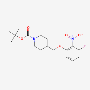 molecular formula C17H23FN2O5 B3027425 tert-Butyl 4-[(3-fluoro-2-nitrophenoxy)methyl]piperidine-1-carboxylate CAS No. 1286274-27-8
