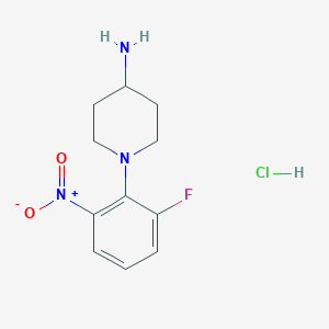 molecular formula C11H15ClFN3O2 B3027426 1-(2-Fluoro-6-nitrophenyl)piperidin-4-amine hydrochloride CAS No. 1286274-30-3