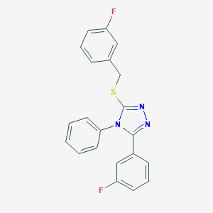 molecular formula C21H15F2N3S B302743 3-(3-Fluoro-benzylsulfanyl)-5-(3-fluoro-phenyl)-4-phenyl-4H-[1,2,4]triazole 